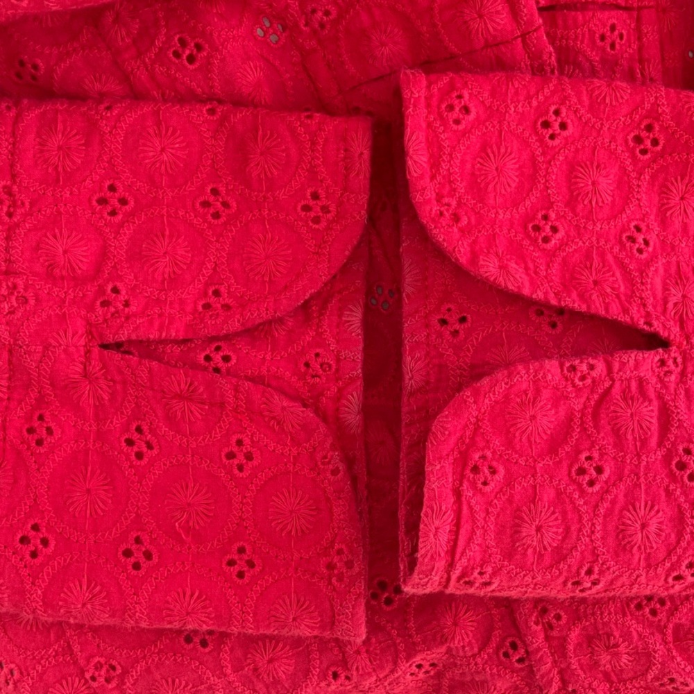 a la carte Eyelet Cotton Women's Jacket/Topper Romantic Layering Size S Red - Picture 10 of 11